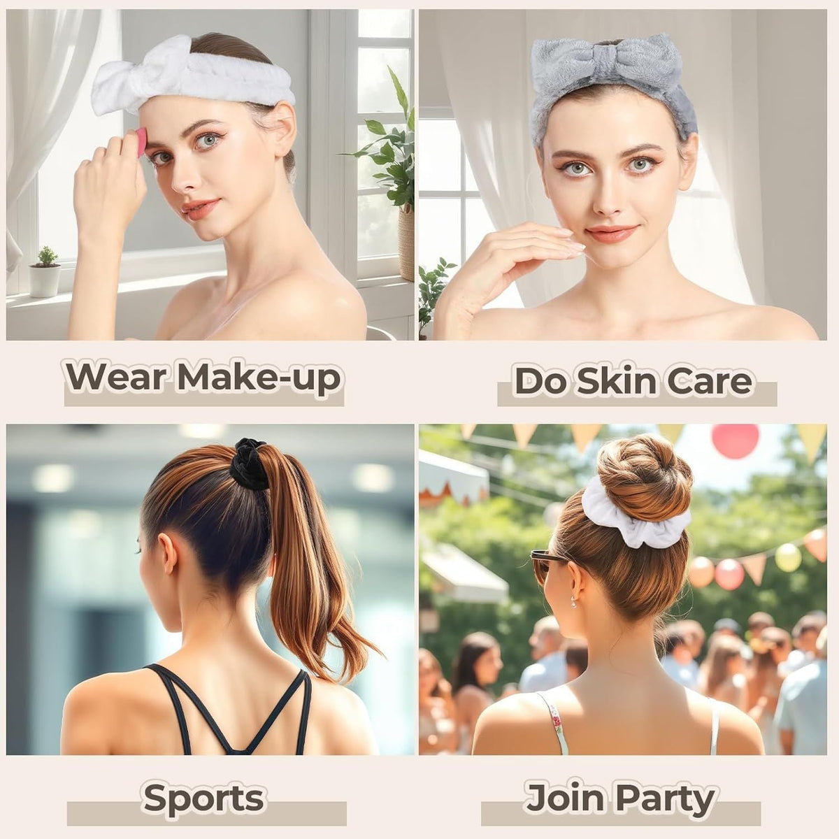 6-Piece Spa Headband & Hair Scrunchie Set