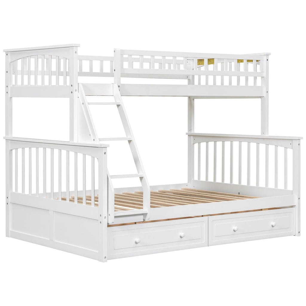 Convertible Storage Bunk Bed with Drawers - Twin Over Full