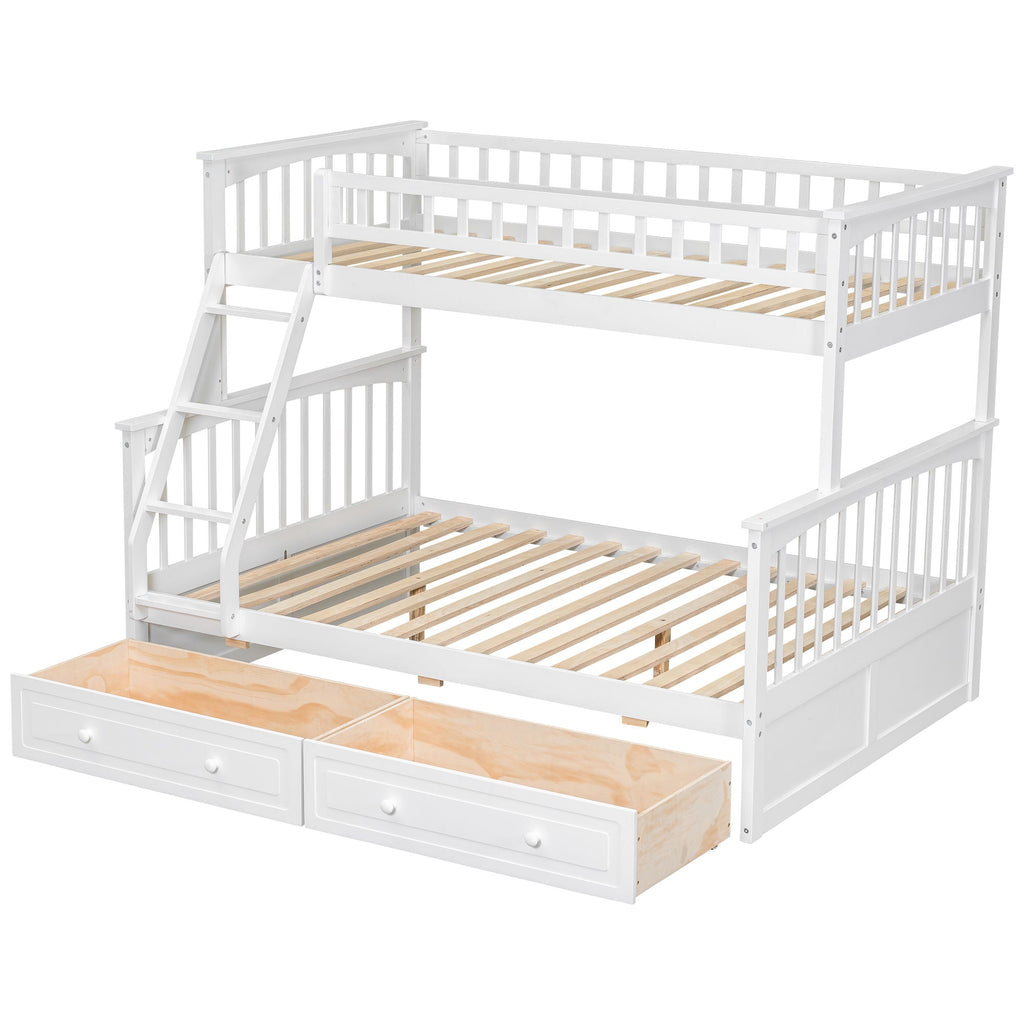 Convertible Storage Bunk Bed with Drawers - Twin Over Full