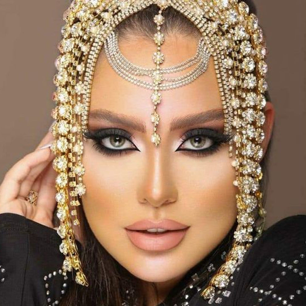 Bohemian Rhinestone Forehead Chain Hair Jewelry