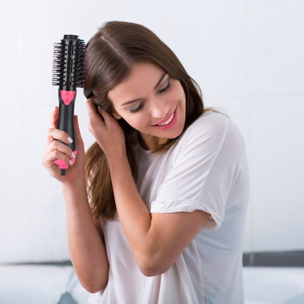 2-in-1 Rotating Hot Air Brush & Hair Dryer