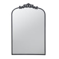 Baroque Grand Wall Mirror with Black Matte Iron Frame - Black