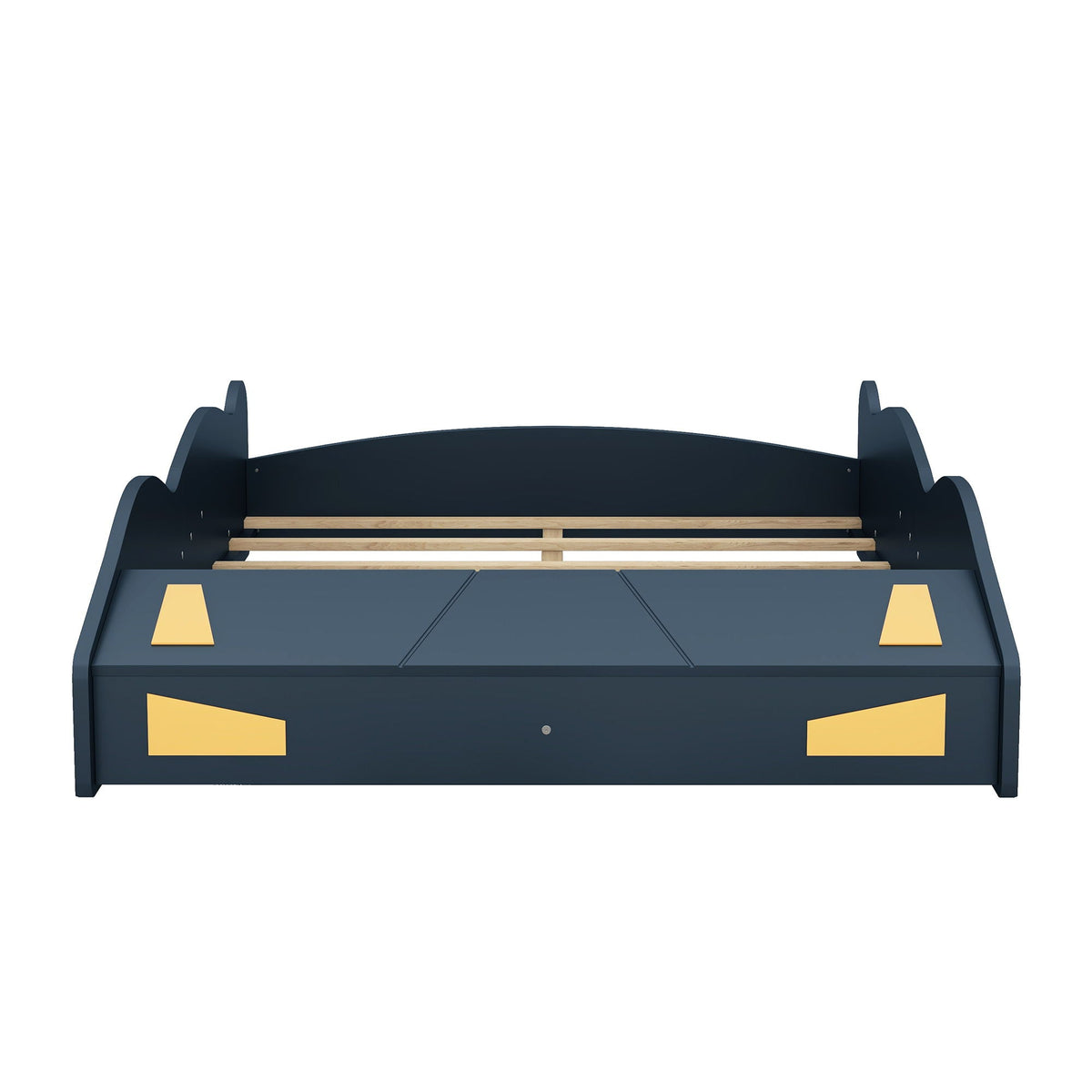 Race Car Platform Bed with Storage and Wheels - Black or Blue