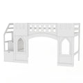 Loft Bed With Storage Staircase and Windows - Twin Size