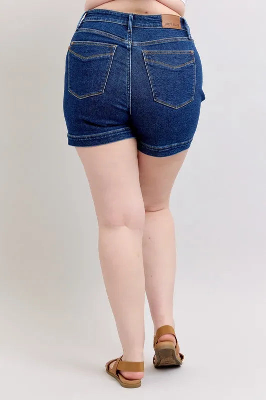 Judy Blue Size Small to 3XL High Waist Tummy Control Denim Shorts