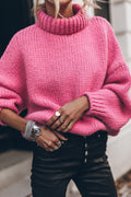 Chunky Drop-Shoulder Turtleneck Sweater