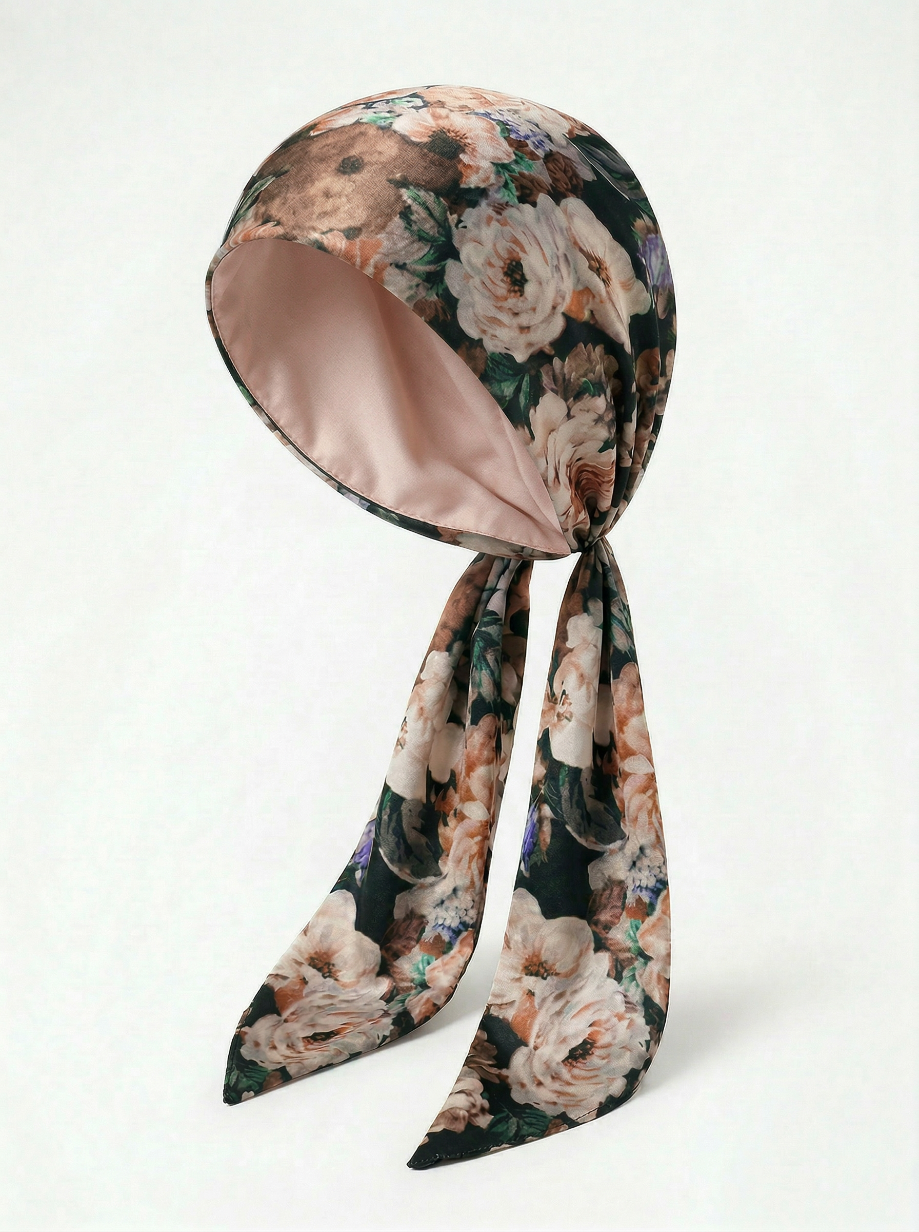 Headscarf With Ties - Blush Floral