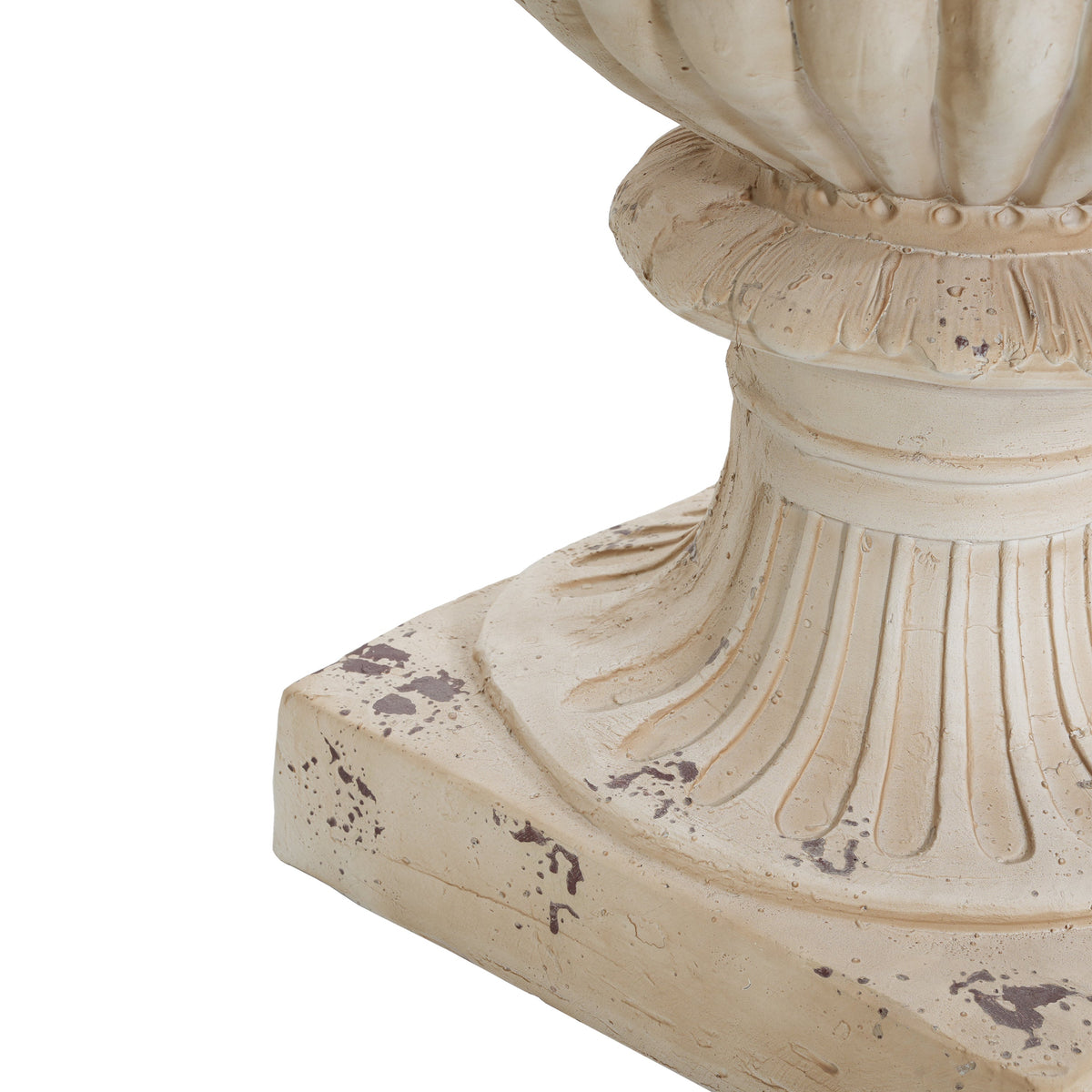 Garden Urn, Antique White, 27" H with Drainage Hole