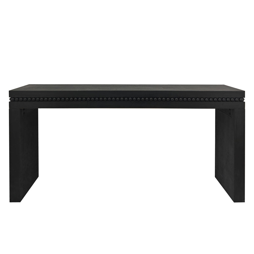 Modern Black Wood Console Table with Beaded Trim - 64in