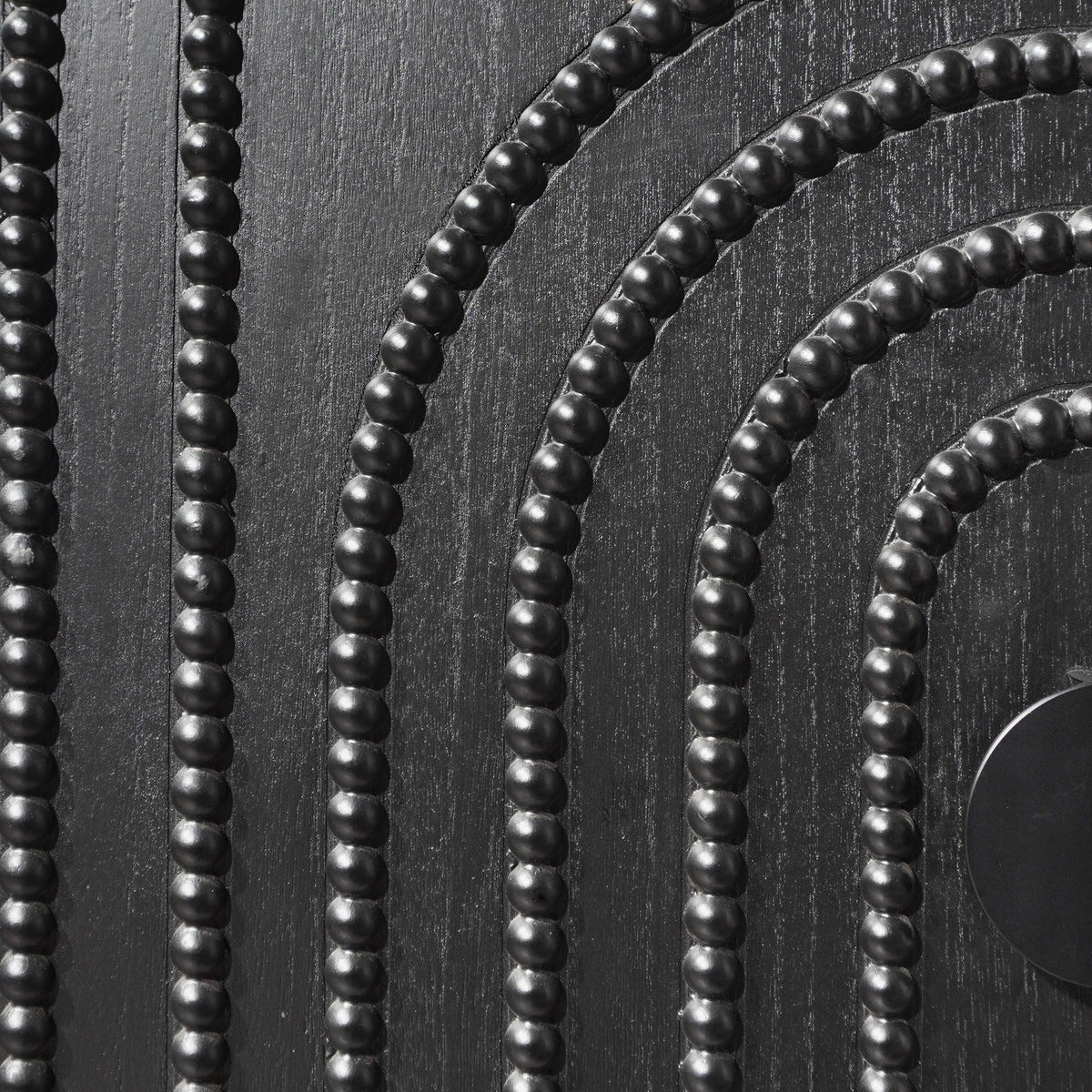 Modern Black Wood Storage Cabinet with Decorative Door - Black