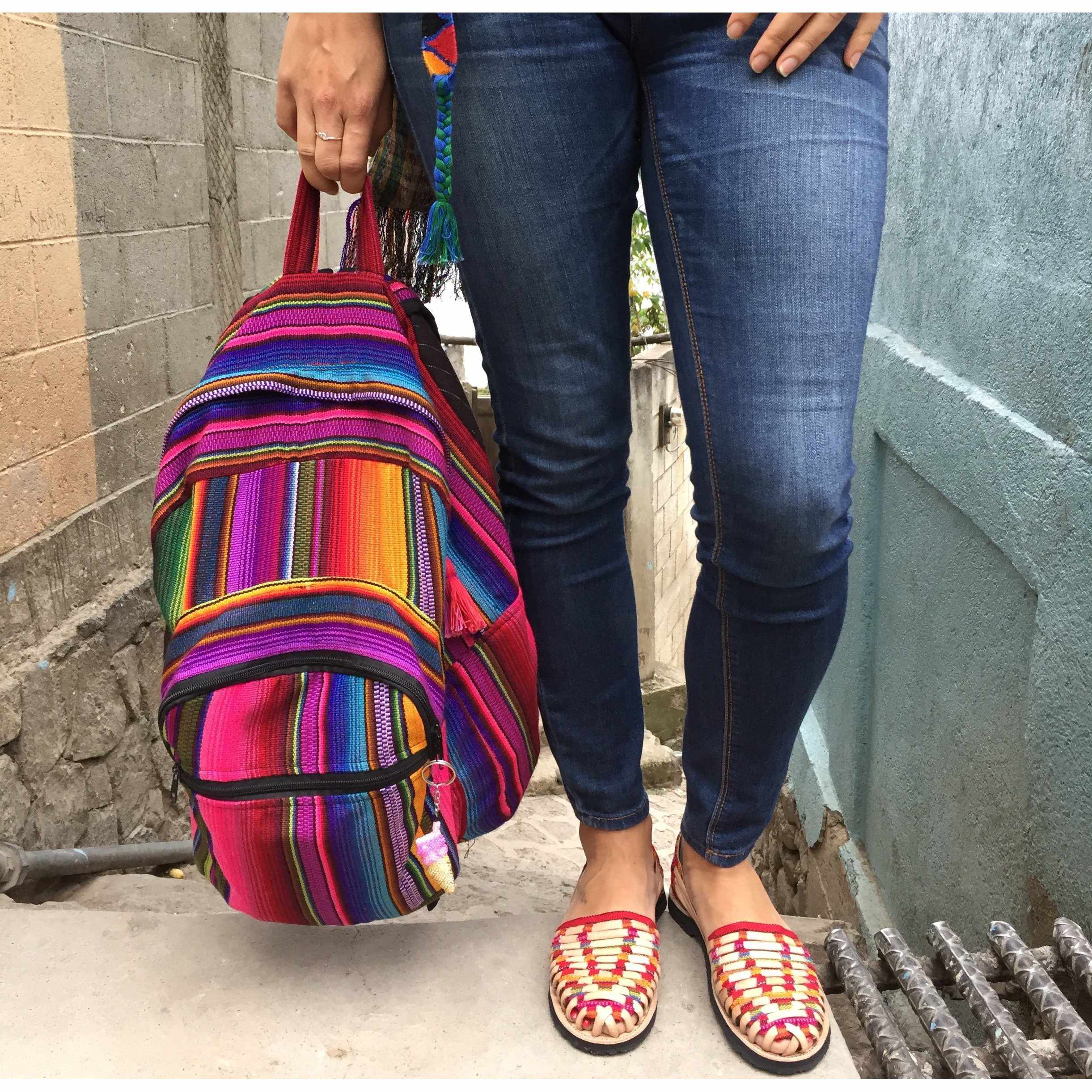 Hacienda Sarape Stripe Multicolor Backpack - Guatemala