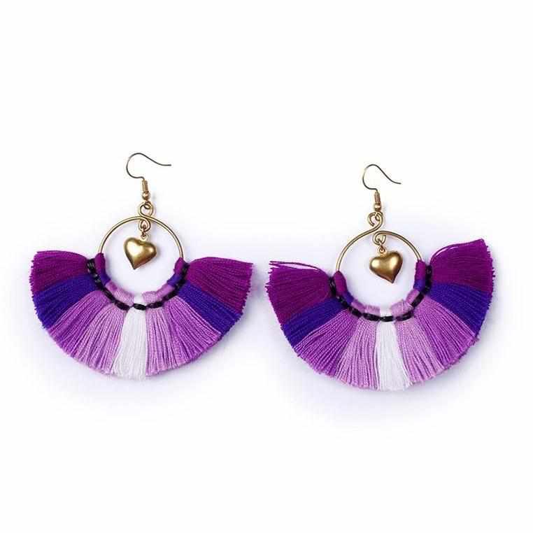 Half Moon Charmed Earrings - Thailand