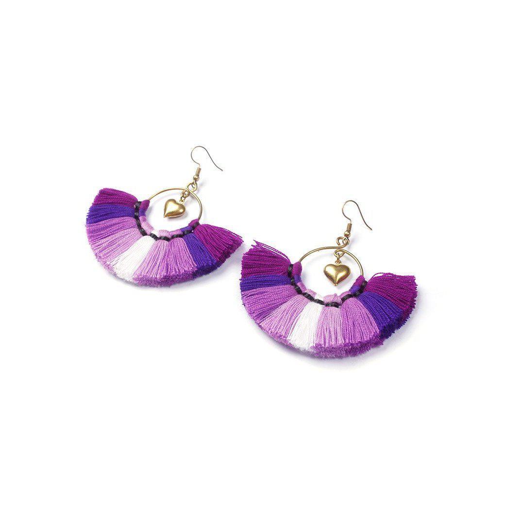 Half Moon Charmed Earrings - Thailand