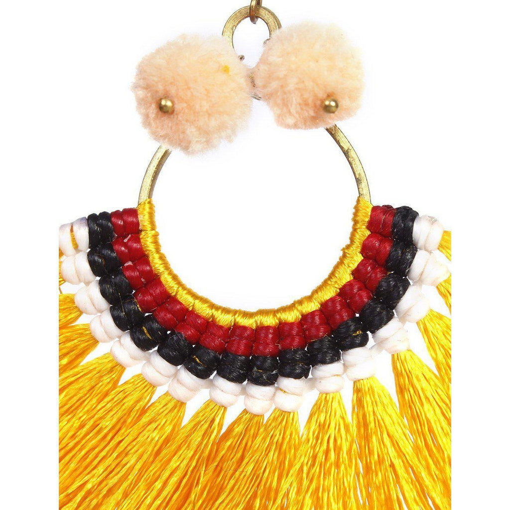 Half Moon PomPom Earrings - Thailand