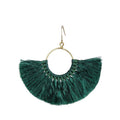Half Moon Silk Tassel Handcrafted Earrings - Thailand