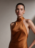 Silk Halter Neck Gown - Copper (Limited Edition)