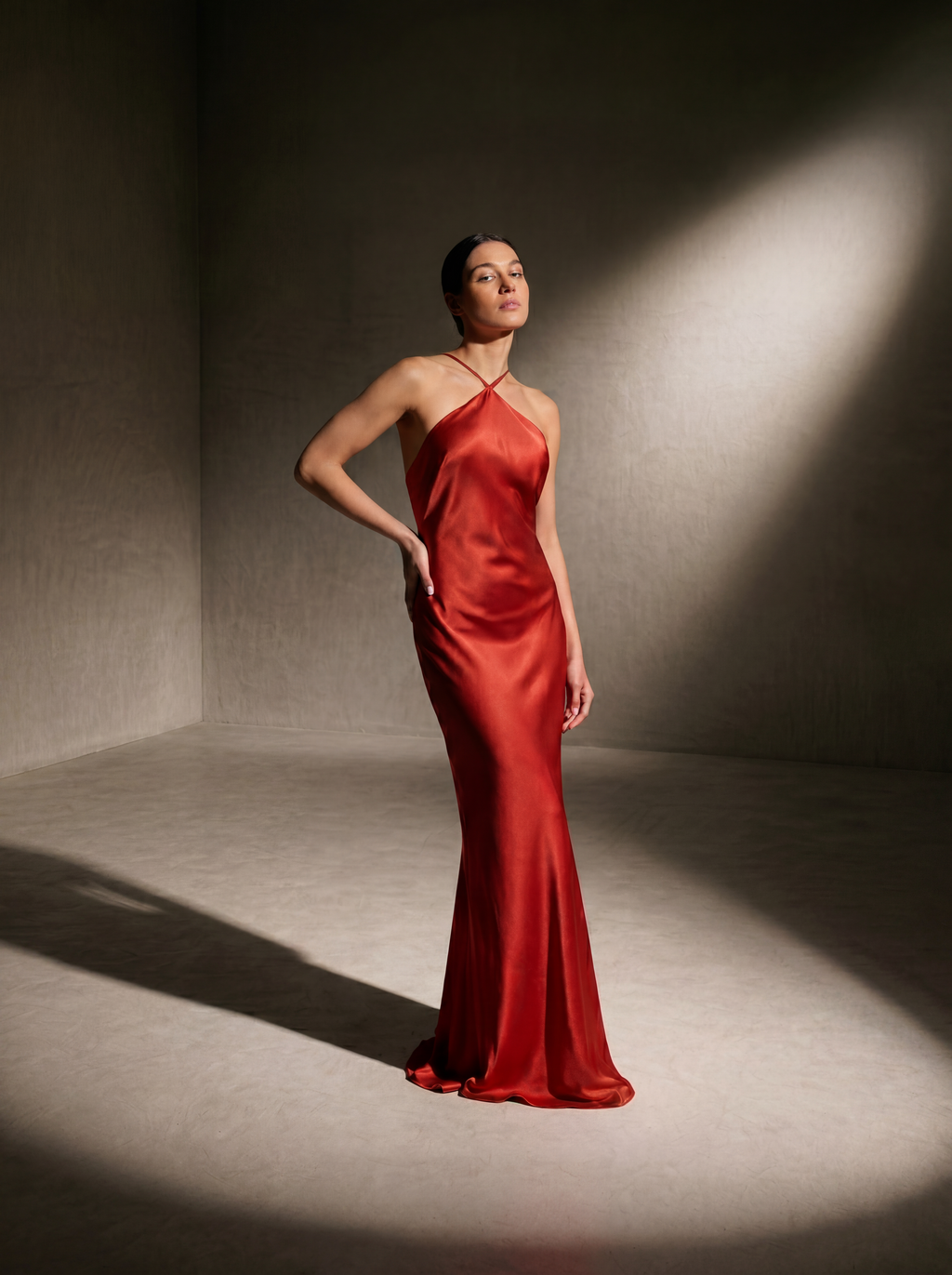 Silk Diamond Gown - Cayenne