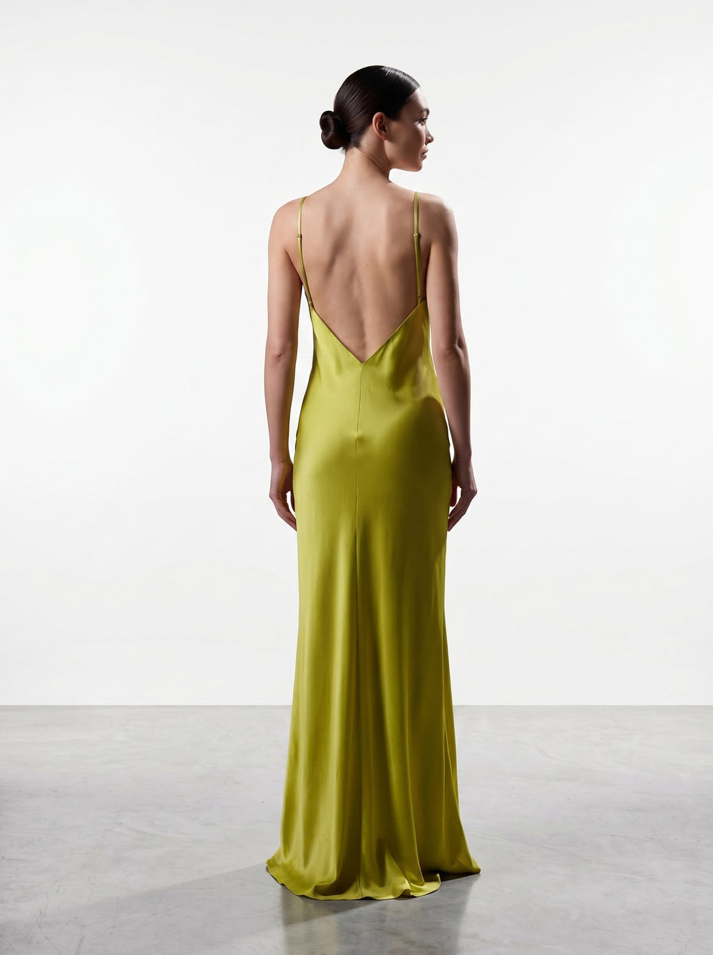 Silk Diamond Gown - Chartreuse