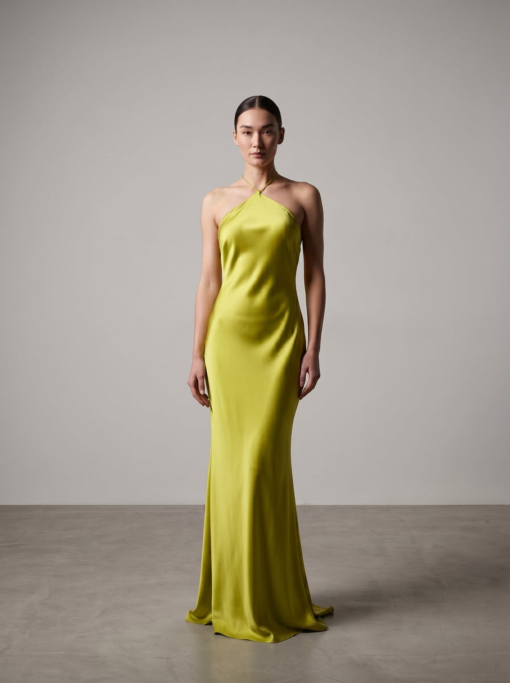 Silk Diamond Gown - Chartreuse