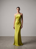 Silk Diamond Gown - Chartreuse