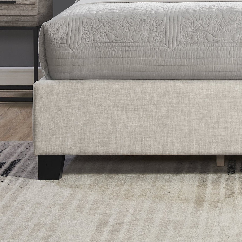 Upholstered Bedroom Set with Tufted Wingback Bed - Beige