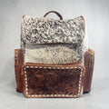 Genuine Western Cowhide Leather Backpack Diaper Bag Personal Item carry-on luggage by Double B Wild Rags