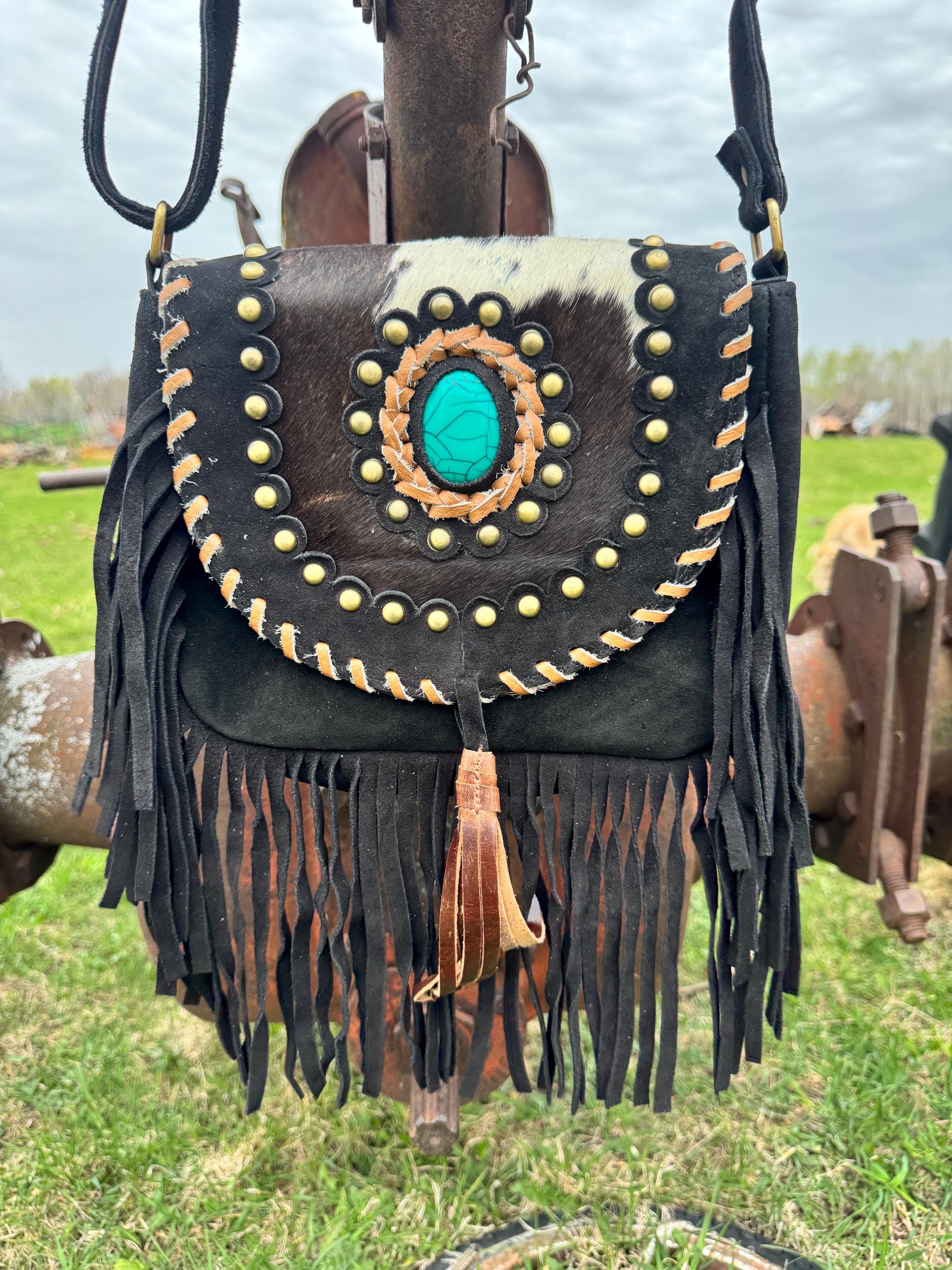 Genuine Western Boho Fringe suede leather purse by Double B