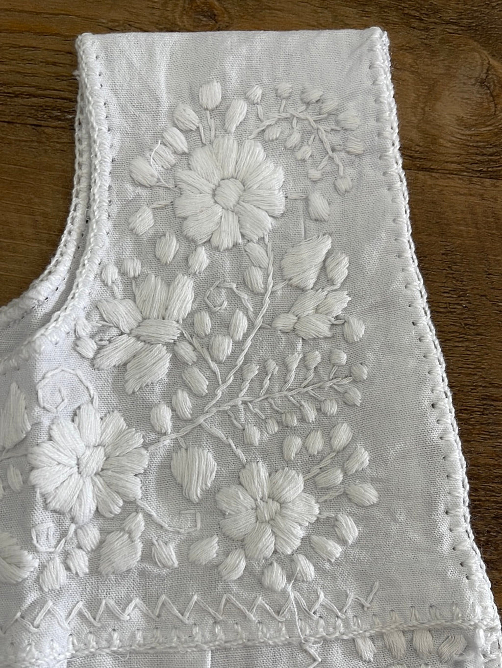Mexican Sleeveless Dress for Girls White on White