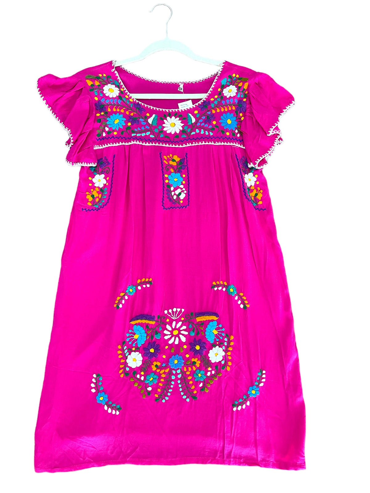 Puebla Rayon Ruffled Sleeves Dress