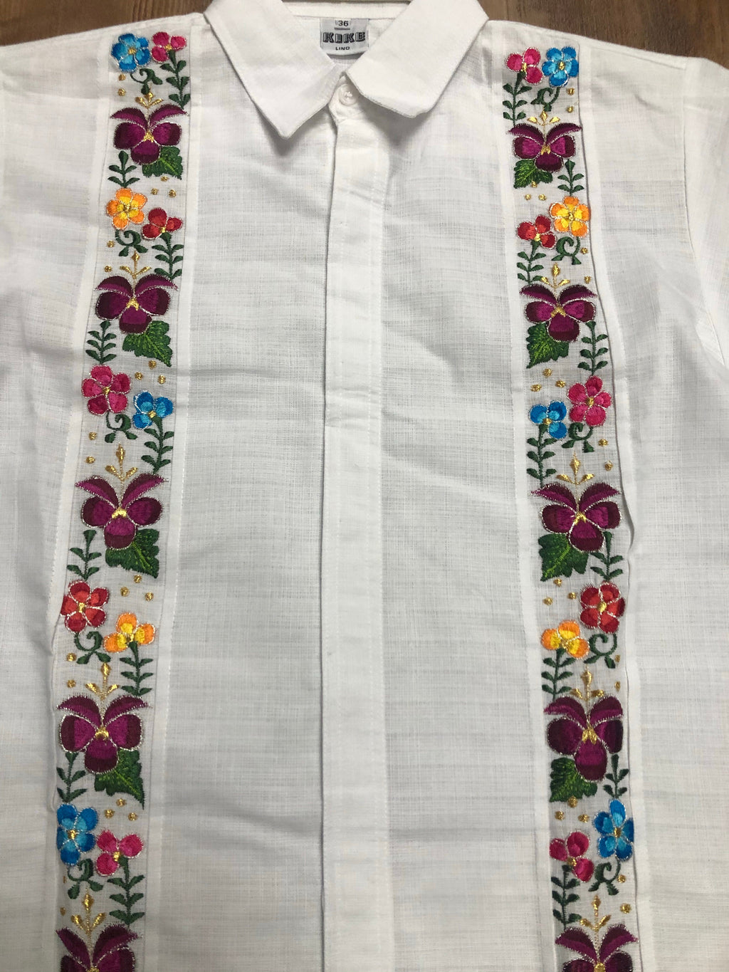 Men’s Guayabera Floral White
