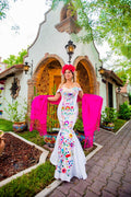 Paloma Blanca Hand-Embroidered Mexican Formal Dress — Made to Order