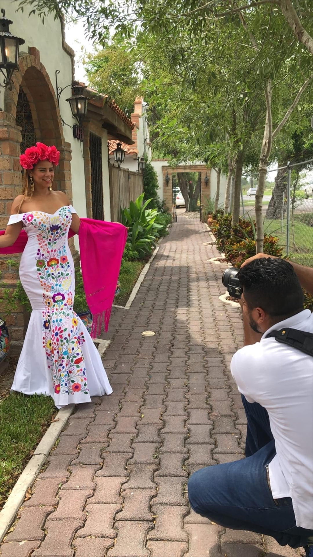 Paloma Blanca Hand-Embroidered Mexican Formal Dress — Made to Order
