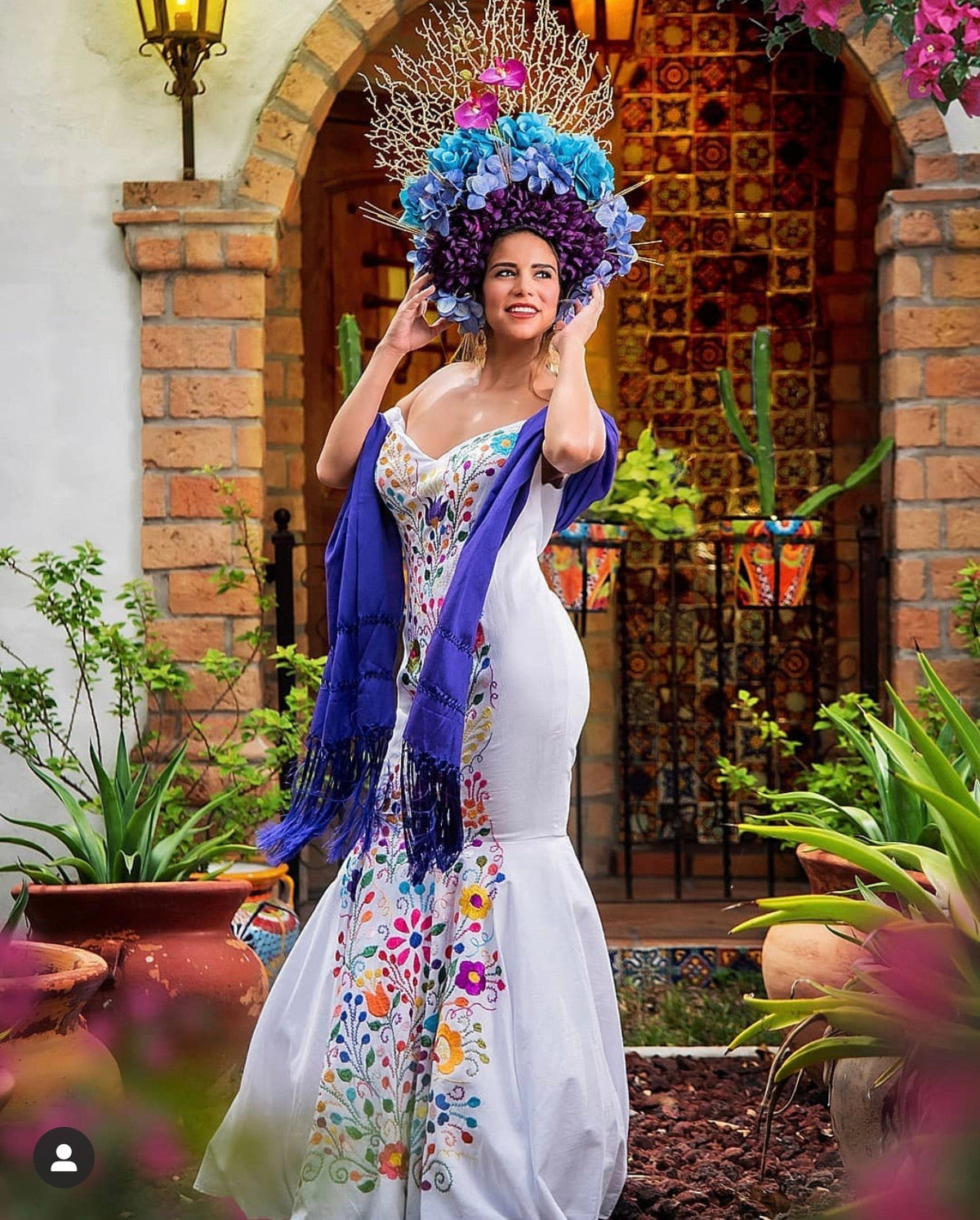 Paloma Blanca Hand-Embroidered Mexican Formal Dress — Made to Order