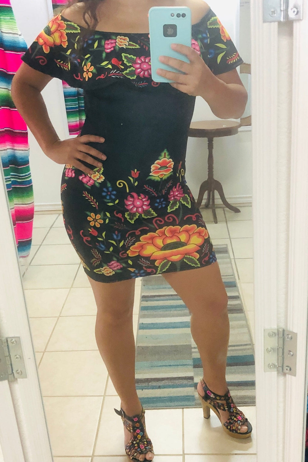 Stamped Mexican Dress Bonita