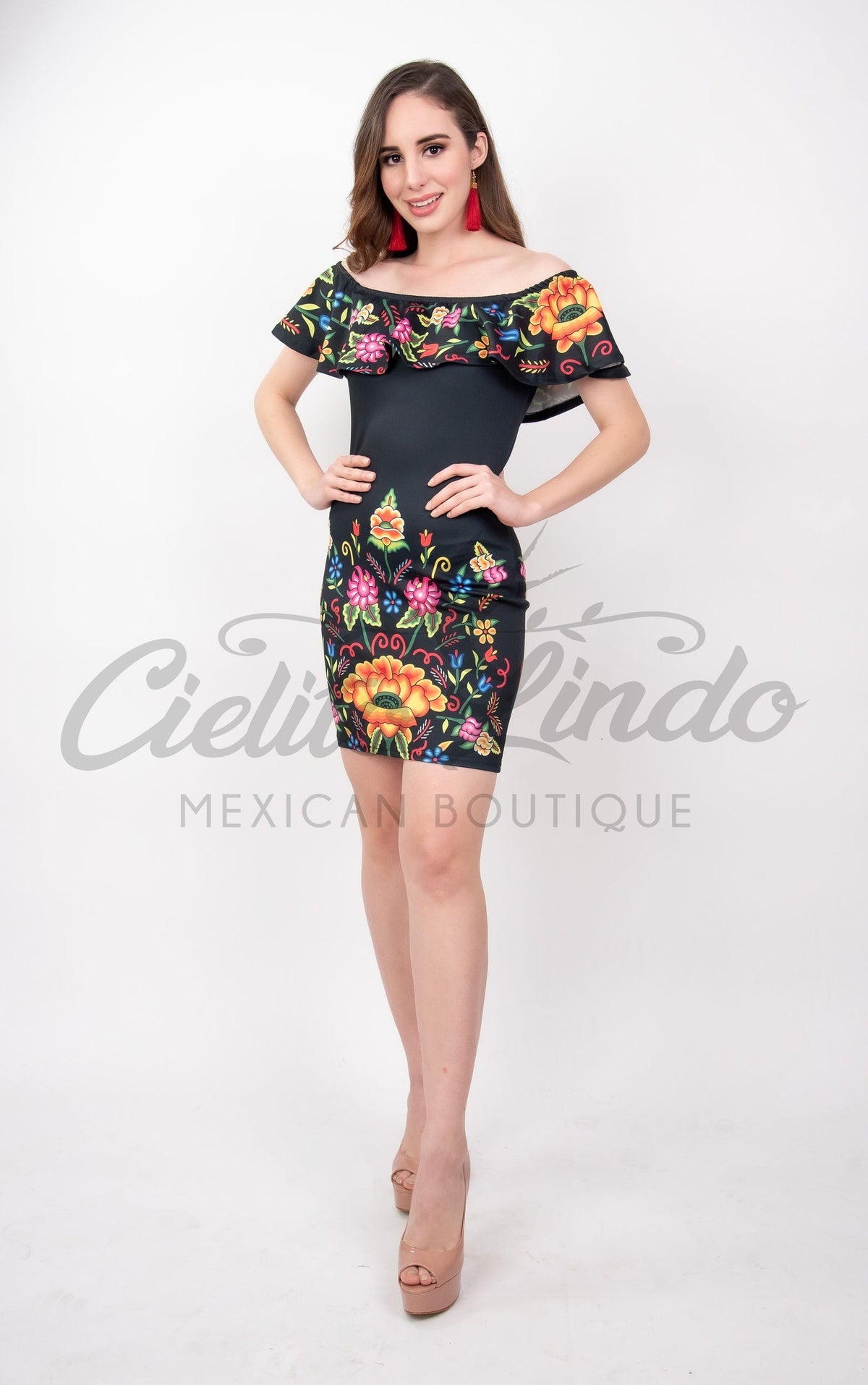 Stamped Mexican Dress Bonita
