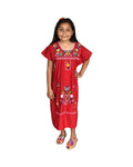 Mexican Puebla Dress for Girls Red