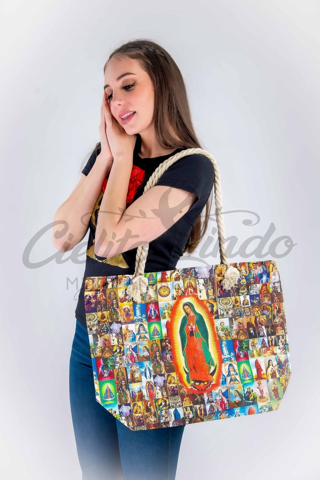 Virgen de Guadalupe Canvas Tote Bag — Extra Large