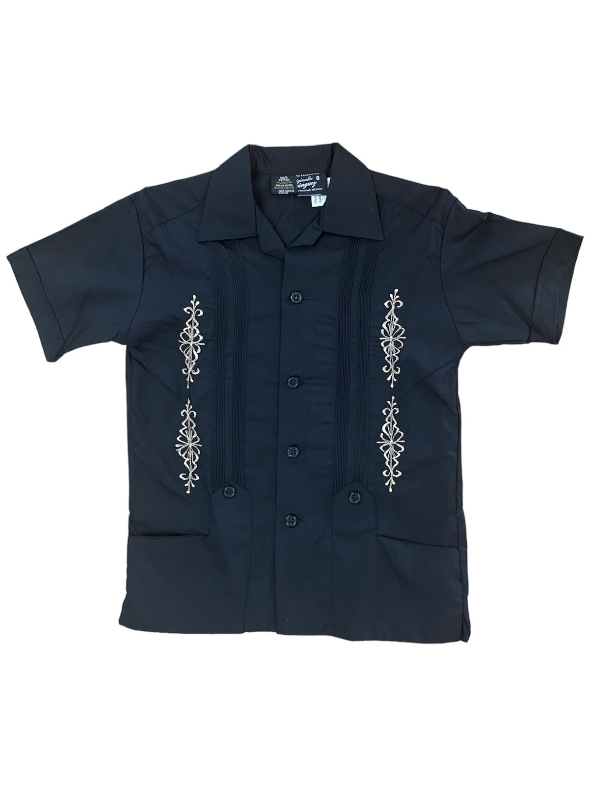 Boys Guayabera Cuba Black