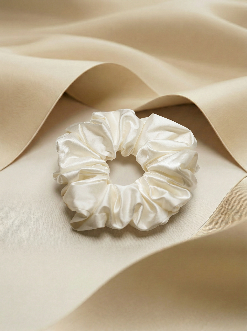 Ivory Silk Scrunchie