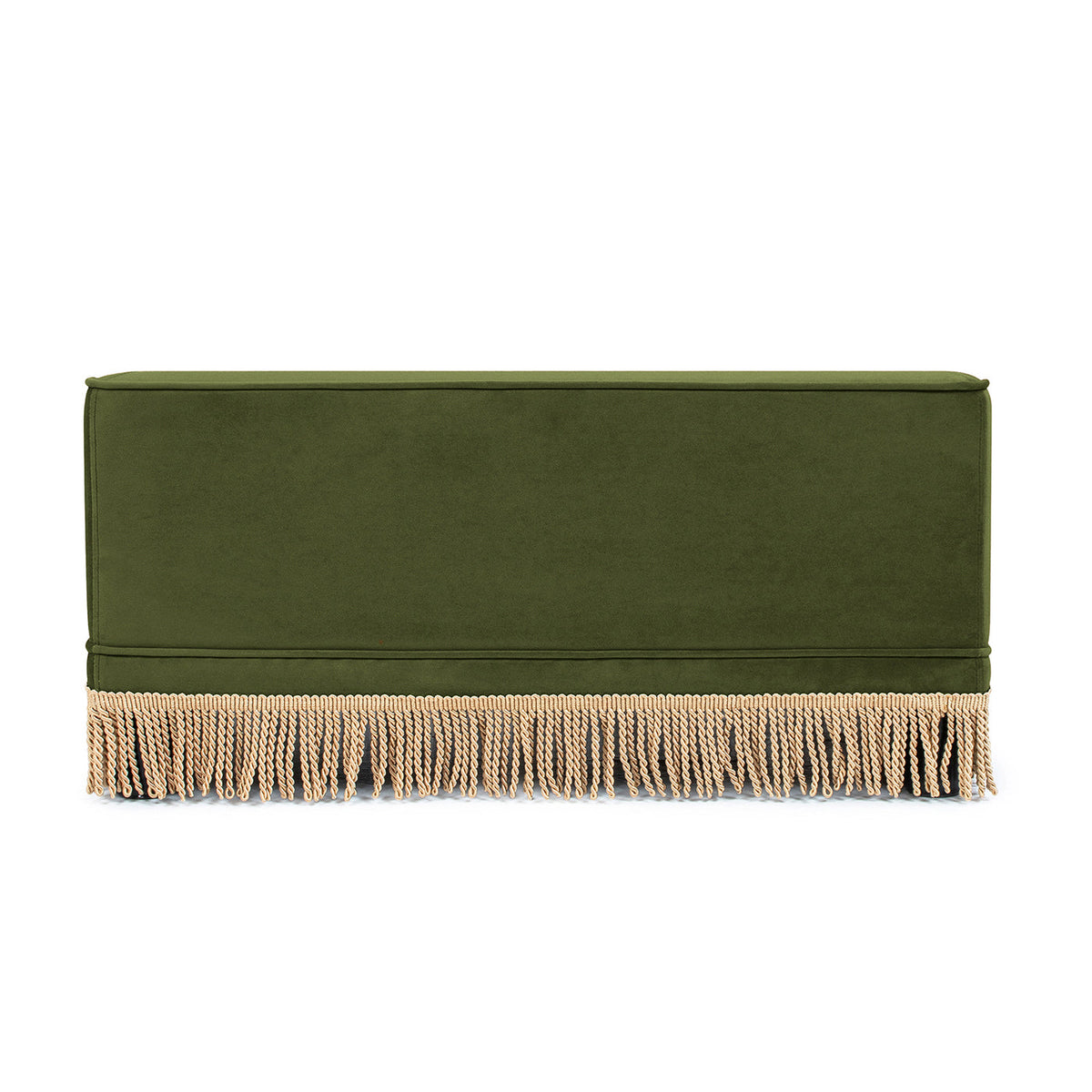 Olive Green Velvet Princess Pet Bed Sofa with Fringe Skirt - Medium