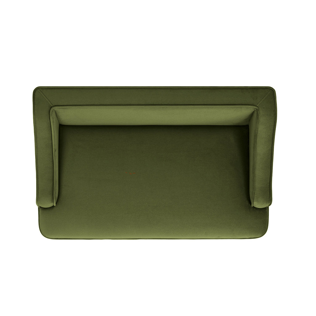 Olive Green Velvet Princess Pet Bed Sofa with Fringe Skirt - Medium