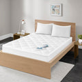 300 Thread Count Cotton Sateen Waterproof Mattress Pad with Hypoallergenic Fill - White