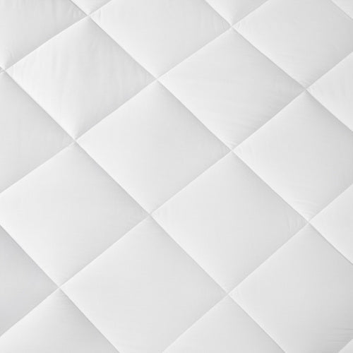 300 Thread Count Cotton Sateen Waterproof Mattress Pad with Hypoallergenic Fill - White