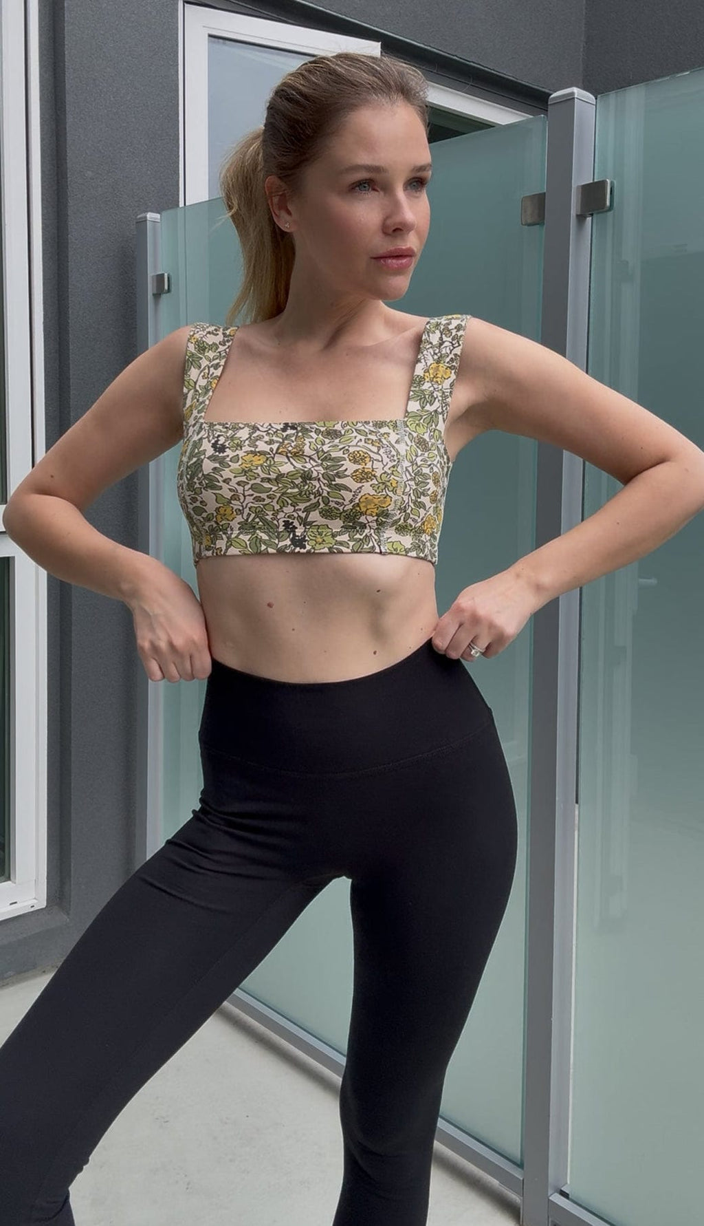 Square Neck Organic Cotton Sports Bra