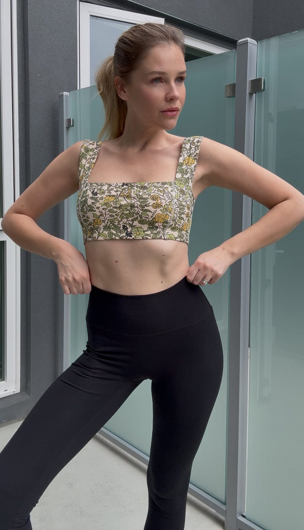 Square Neck Organic Cotton Sports Bra