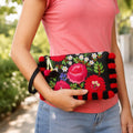 Pom Pom Embroidered Artisan Wristlet - Thailand