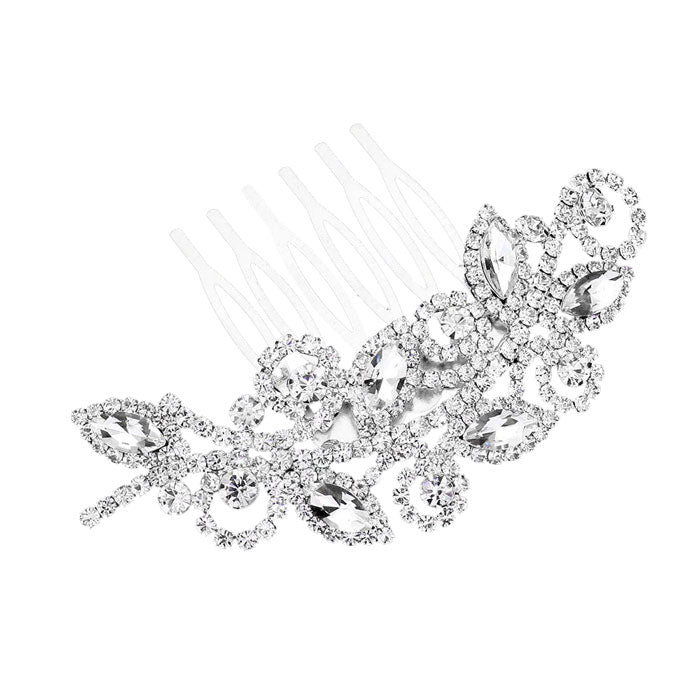 Marquise Stone Accented Rhinestone Hair Comb