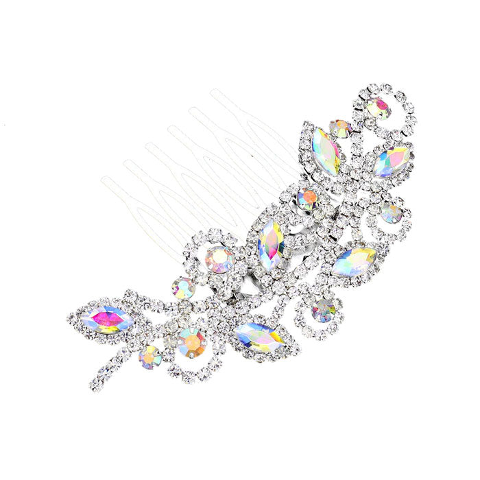 Marquise Stone Accented Rhinestone Hair Comb