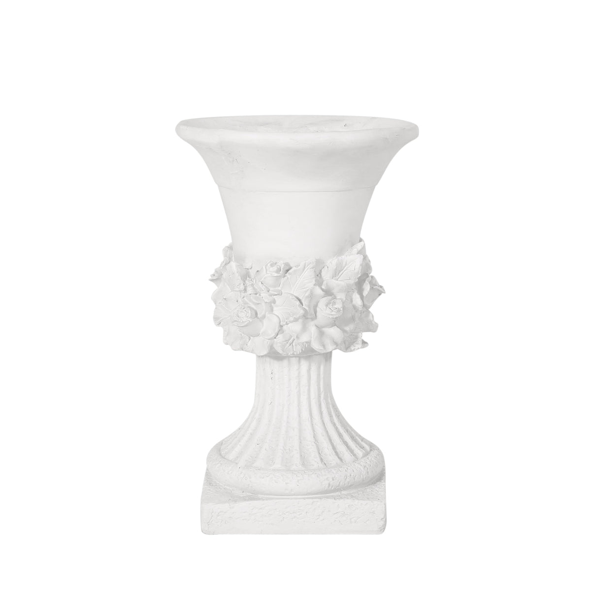 MGO Garden Urn Planter with Handmade Lightweight Concrete - Antique White