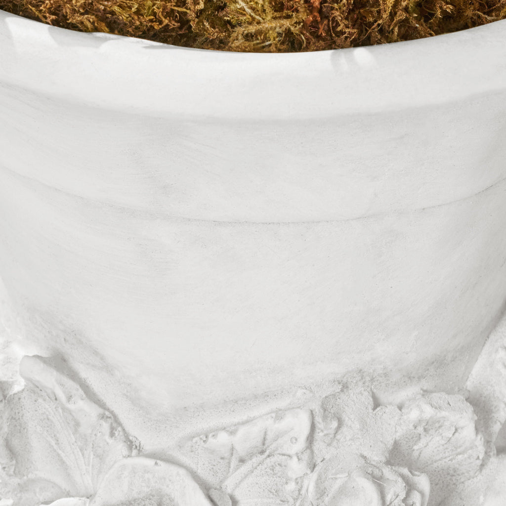 MGO Garden Urn Planter with Handmade Lightweight Concrete - Antique White